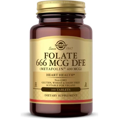 Solgar Folate Metafolin 400 mcg 666 mcg DFE 100 tabliet