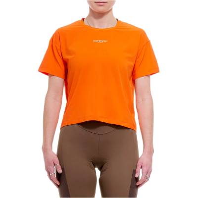 PEPPERMINT Дамска фланелка с къс ръкав за колоездене PEPPERMINT Women's Backroads Crop Tee Cycling jersey - Chili (156-2779-0114)