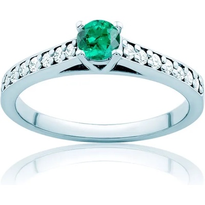SAVICKI Пръстен Secret Garden: бяло злато, смарагд