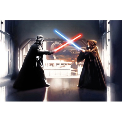 Komar Vliesová fototapeta Star Wars Vader vs. Kenobi rozměry 300 x 200 cm