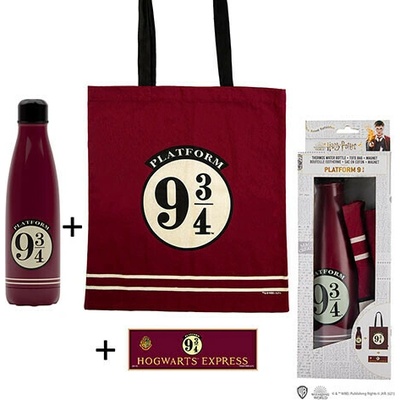 Harry Potter Dárkový set - Nástupiště 9 a 3/4 (taška, láhev, magnet)