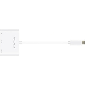 Macally Адаптер Macally UCHDMI4K, от USB-C(м) към HDMI(ж), USB-C(ж), USB-A(ж), бял (UCHDMI4K)