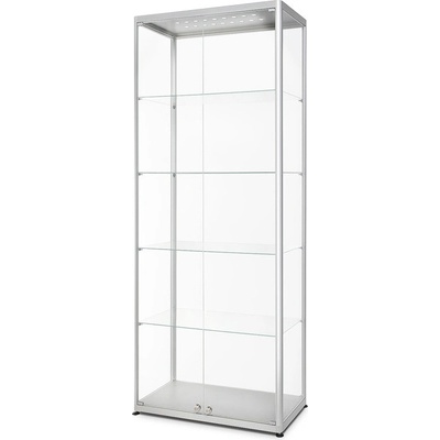 Jansen Display Skleněná produkt. vitrína VR2 - 800x2000x400mm, 2-křídlé dveře, LED osvětlení, 800 x 2000 mm