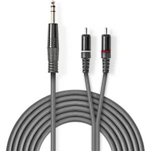 Nedis Недис COTH23300GY15 полупрофесионален аудиокабел XLR, 6, 35 мм стерео жак - 2x RCA щепсел, 1, 5 м (COTH23300GY15)