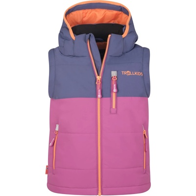 TROLLKIDS Детски синтетичен елек Trollkids Kid's Narvik Vest XT Synthetic vest - Mallow Pink / Violet Blue / Papaya - размер 176 (EU) (703-3028-1420)