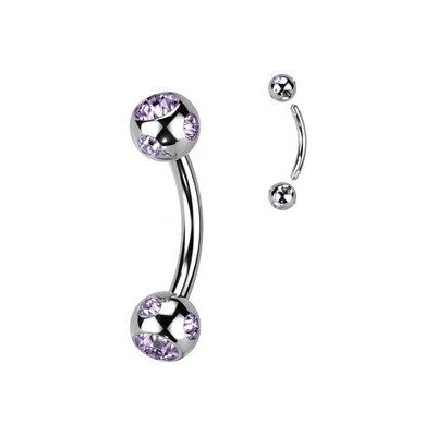 Šperky4U piercing do obočí kulička s kamínky OB01093-TZ
