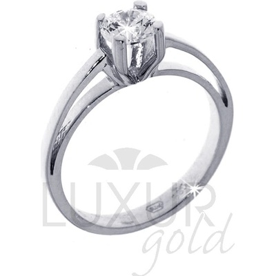 Klenoty Budín zlatý zásnubní prsten bílé zlato se zirkonem 1261011