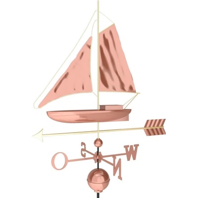 Dekorativní měděná korouhvička plachetnice, 135 cm