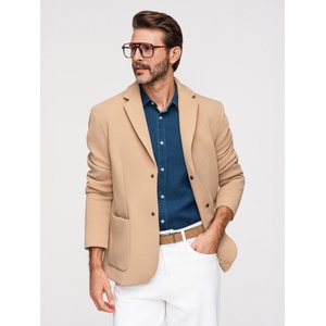 Ombre Clothing Мъжко структурирано яке с висок яка и качулка - светло кафяво V1 M167 Ombre Clothing Ombre Clothing | Kafyav | МЪЖЕ | S