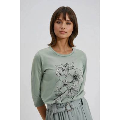 Moodo Блуза с флорален принт в маслинено Moodo Moodo | Zelen | ЖЕНИ | 38