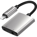 Mcdodo Lightning адаптер към 3.5 мм аудио изход и Lightning изход - Mcdodo Wales Series Audio Adapter Lightning to Jack 3.5 mm (12.5 см) (черен) (CA-5540)