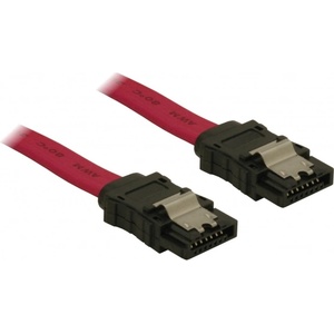 Delock 84302 SATA червен, прав/изправен конектор (с метална плоча), 50 cm кабел за свързване (84302)