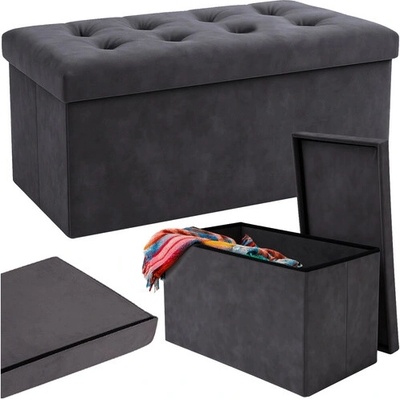 Ruhhy 26130 Taburet s úložným prostorem 76 × 38 × 38 cm, tmavě šedý