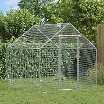 vidaXL Klec na kuřata 200 × 170 × 177 cm pozinkovaná ocel stříbrná 9799.42023409