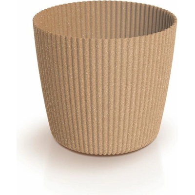 PROSPERPLAST Květináč MILLY ROUND ECO WOOD naturo 23,6 cm