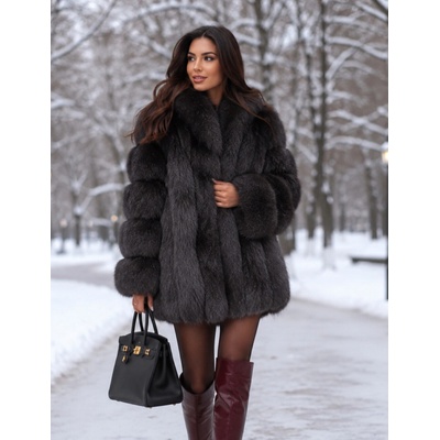 Max Original Leather Dámsky kožuch líška 176 media black