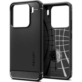 Spigen Xiaomi 15 SPIGEN RUGGED ARMOR силиконов протектор за телефон, устойчив на удар, карбонов модел, ЧЕРЕН ACS08859 (ACS08859)