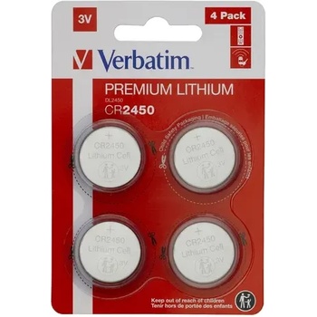 Image 1 of Verbatim Батерия, Verbatim LITHIUM BATTERY CR2450 3V 4 PACK (49535)