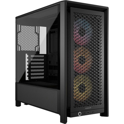 Кутия Corsair Frame 4000D RS ARGB, EATX/ATX/microATX/Mini-ITX, 1x USB 3.2 Gen 2 Type-C, 2x USB 3.2 Gen 1 Type-A, 3x 120mm ARGB вентилатора, с прозорец, черна, без захранване (CC-9011296-WW)