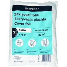 Spokar zakrývací fólie na malování, 5 µ, 20 m2, 4 × 5 m, 3 ks