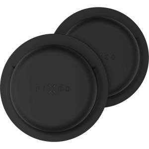 FIXED Силиконов калъф с копринени стикери за Apple AirTag в двойна опаковка, черен FIXSIL3M-756-BK (FIXSIL3M-756-BK)