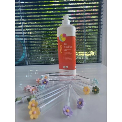 Natures Care Květinový Bio Bublifuk pro děti Náplň 0,5 l + 18 lahviček
