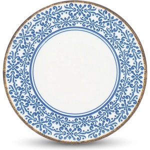 BonBistro Бяла/синя порцеланова чиния ø 27 cm Azul - BonBistro (740423)