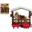 Teddies Kůň fliška se stájí a doplňky plast 23x27x9 cm