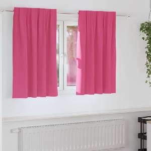 Pure Line Home Плътни завеси в цвят фуксия с комбиниран перделък, 2 бр. , 140 x 140 см