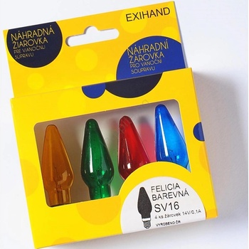 EXIHAND К-кт 4бр. резервни крушки felicia e10/14v/0, 1a цветни (ex0015)