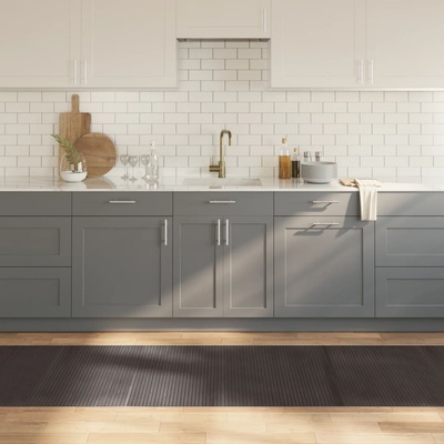 vidaXL Килим, правоъгълен, тъмнокафяв, 80x300 см, бамбук (376785)