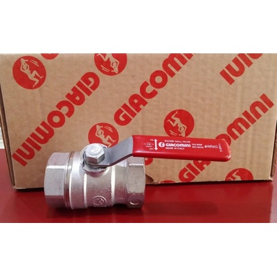 GIACOMINI R250D, Kulový kohout, PN 42, T 185 C, chromovaný, 1/4" červený