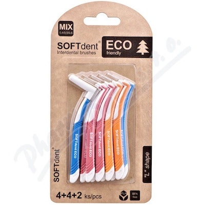 SOFTdent Mezizubní kartáček ECO zahnutý MIX 10 ks
