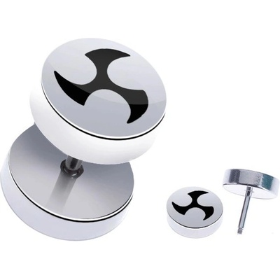 Šperky eshop kulatý falešný piercing do ucha z oceli spirálový motiv PC31.08