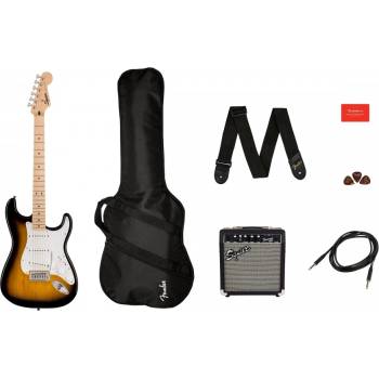 Fender Електрическа китара комплект Fender Pack Sonik Stratocaster 2TS 10G + усилвател, калъф, кабел, колан и перца