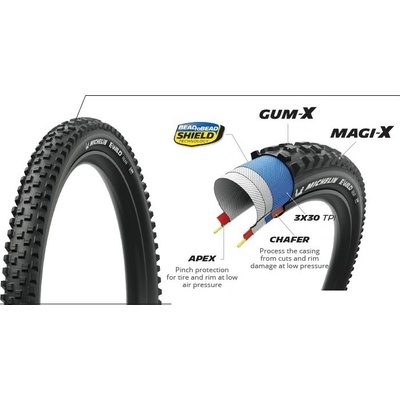 MICHELIN E-WILD REAR 27.5x2.60 PERFORMANCE LINE KEVLAR GUM-X/MAGI-X TS TLR (60197) Uni