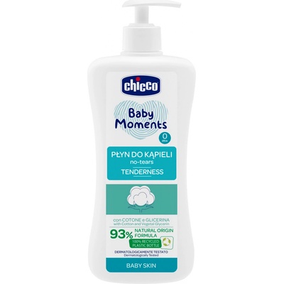 CHICCO Šampon na tělo s dávkovačem Baby Moments Tenderness 93% přírodních složek 500 ml