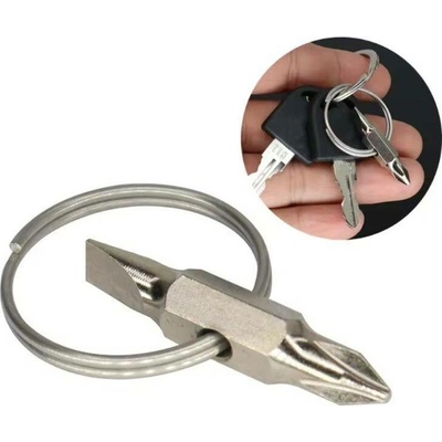 Přívěsek na klíče OEM Mini šroubovák na klíče kroužek s křížovým a plochým šroubovákem