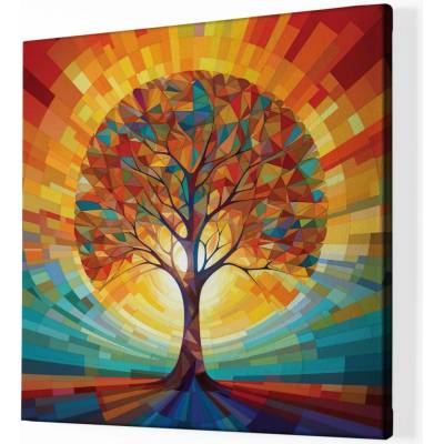 Obraz na plátně - Strom života geometrie FeelHappy.cz Vyberte rozměr obrazu (šířka x výška): 40 x 40 cm