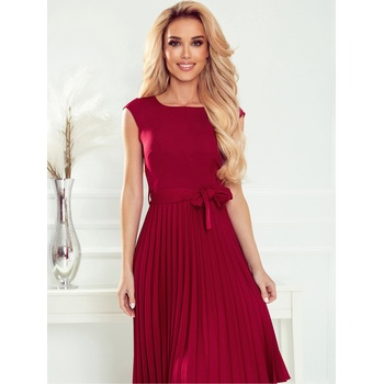 Numoco Плисирана рокля с къс ръкав - бордо Numoco LILA numoco | Kafyav | ЖЕНИ | XL