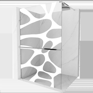 Mexen Kioto+ душ стена с рафт Walk-in 100 x 200 cm, бяла вълна, хром - 800-100-121-01-97 (800-100-121-01-97)