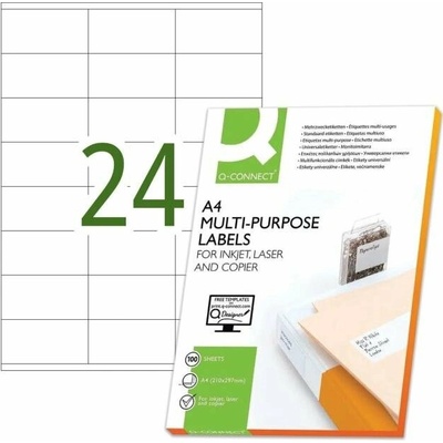 Etikety univerzálne 70x36mm Q-CONNECT A4 100 hárkov