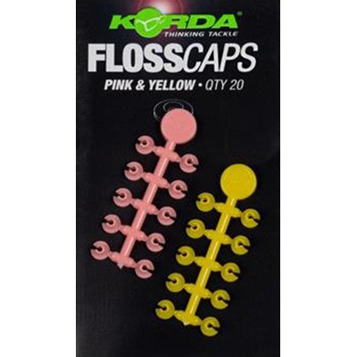 Korda Zarážky na nástrahu Floss Caps Pink / Yellow