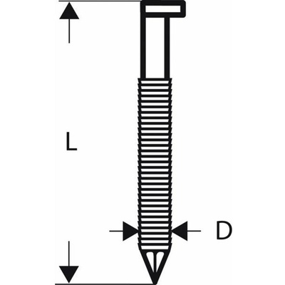 Clipped head strip nail SN34DK 90R 3.1 mm, 90 mm, bright, grooved 2500 ks Bosch Accessories 2608200018 Rozmery (d x š) 90 mm x 3.1 mm; 2608200018