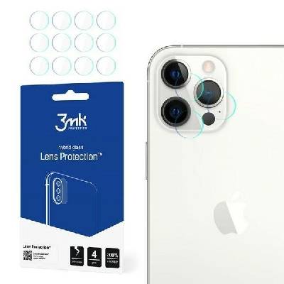 3MK Lens Protection Hybrid Glass Set - предпазни стъклени защитни покрития за камерата на iPhone 12 Pro Max (4 комплекта) (KXG0013014)