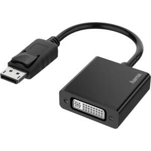 Hama Адаптер HAMA DisplayPort мъжко - DVI женско, Ultra-HD 4K, Essential, Черен (200336)