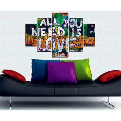 ASIR Sada nástěnných obrazů ALL YOU NEED IS LOVE 92 cm MDF