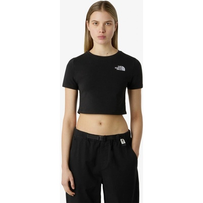 The North Face Bavlnené tričko dámske Essential Cropped Slim Short Sleeve Tee tnf black