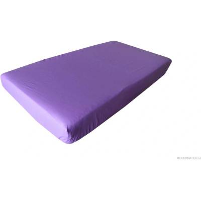 Prostěradlo do postýlky bavlněné na gumu 120x60 cm FIALOVÉ