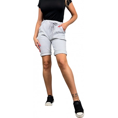 D-Stiag dámské stylové kraťasy s pruhy Šedá